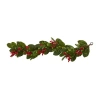 Nearly Natural 5ft. Magnolia Berry Pine Christmas Indoor Garland In Green