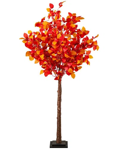 Nearly Natural 5ft. Pre-lit Autumn Artificial Fall Tree In Orange