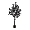 Nearly Natural 5ft Pre-lit Black Eucalyptus Lighted Indoor Artificial Tree In Black