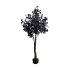 Nearly Natural 5ft Pre-lit Black Maple Lighted Indoor Artificial Tree In Black