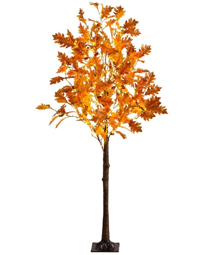 Nearly Natural 5ft. Pre-lit Burnt Orange Autumn Maple Artificial Fall Tree