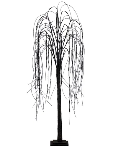 NEARLY NATURAL NEARLY NATURAL 5FT PRE-LIT HALLOWEEN BLACK WILLOW ARTIFICIAL FALL TREE WITH  144 ORANGE & PURPLE LED