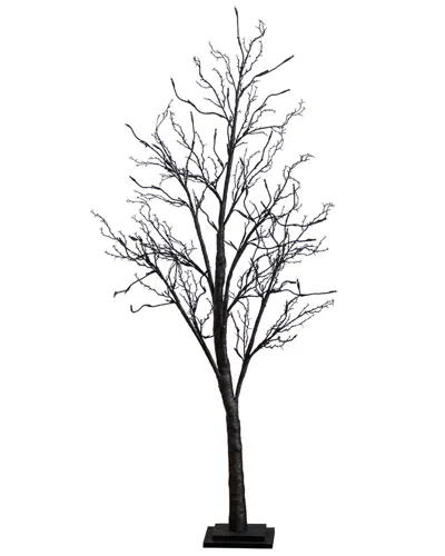 Nearly Natural 5ft. Pre-lit Halloween Deluxe Black Twig Artificia