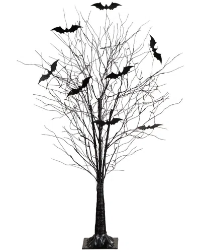 Nearly Natural 5ft. Pre-lit Artificial Halloween Black Twig Tree