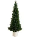 Nearly Natural 5ft. Uv Resistant Artificial Cedar Tree In Decorat