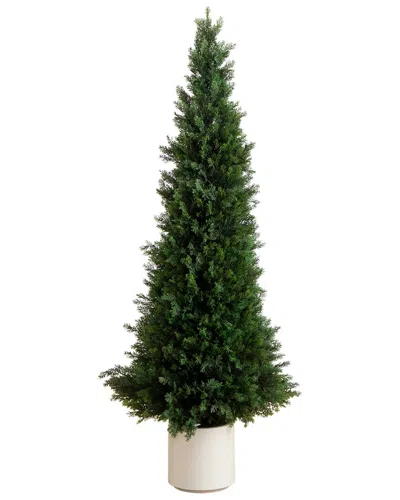 Nearly Natural 5ft. Uv Resistant Artificial Cedar Tree In Decorat