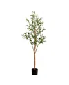 Nearly Natural 5ft. Artificial Olive Tree With Natural Trunk In Green