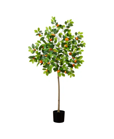Nearly Natural 5ft. Artificial Tangerine Tree In Green