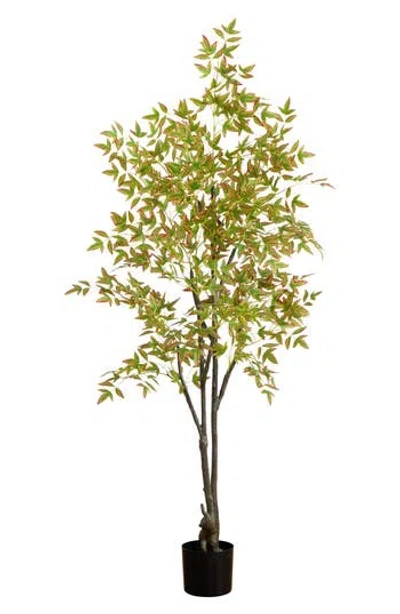 Nearly Natural 6ft Autumn Nandina Artificial Fall Tree In Green