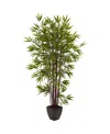 NEARLY NATURAL 6' BAMBOO SILK TREE W/ PLANTER