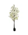Nearly Natural 6' Bougainvillea Artificial Tree In White