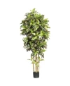 Nearly Natural 5' Croton Faux Silk Tree In Green