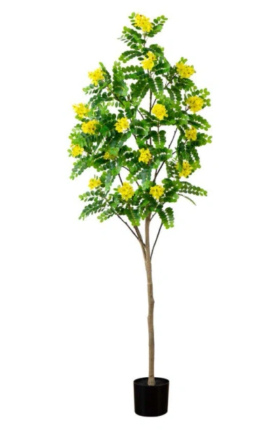 Nearly Natural 6-feet Artificial Flowering Citrus Tree In Green