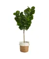 Nearly Natural 6' Fiddle Leaf Fig Artificial Tree In Planter In Green