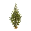 Nearly Natural 6 Foot Fir In Burlap Base With 1243 Bendable Branches And 250 Clear Led Lights Pre-lit Christmas Tre In Green