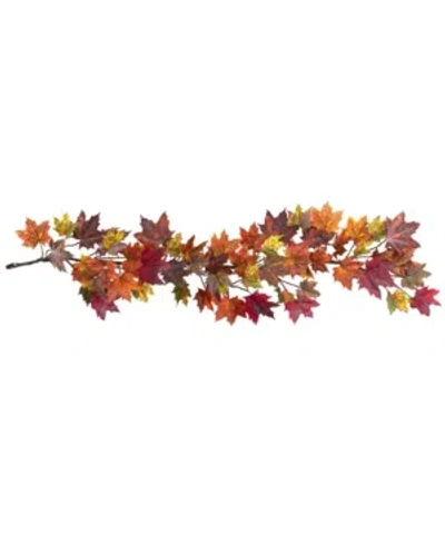 Nearly Natural 60" Maple Leaf Garland In Multi