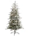 Nearly Natural 6.5ft. Flocked Manchester Spruce Artificial Christmas Tree In White