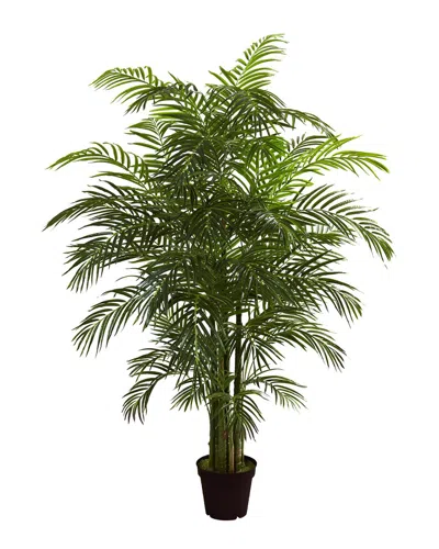 Nearly Natural 6.5ft Indoor/outdoor Uv-resistant Areca Palm In Green