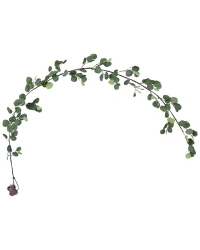 Nearly Natural 6.5ft Lighted Artificial Eucalyptus Garland With 100 Warm White  Led Lights In Green