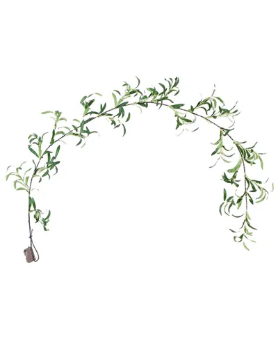 Nearly Natural 6.5ft Lighted Artificial Olive Garland With 100 Warm White Led  Lights In Green
