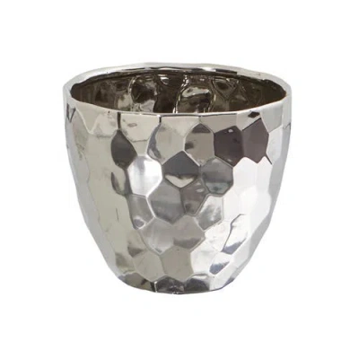 Nearly Natural 6.75-in Designer Silver Bowl