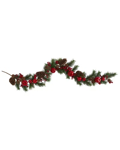 NEARLY NATURAL NEARLY NATURAL 6FT. APPLE, BERRIES AND PINECONE ARTIFICIAL GARLAND
