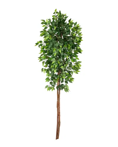 Nearly Natural 6ft Artificial Double Trunk Ficus Tree In Green