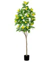 Nearly Natural 6ft. Artificial Flowering Citrus Tree With Real To