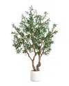 Nearly Natural 6ft Artificial Grand Olive Tree In Decorative Planter In Green