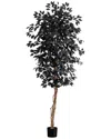 Nearly Natural 6ft. Artificial Halloween Black Ficus Tree In Black