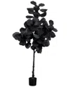 Nearly Natural 6ft. Artificial Halloween Black Fiddle Leaf Tree In Black