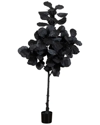 Nearly Natural 6ft. Artificial Halloween Black Fiddle Leaf Tree