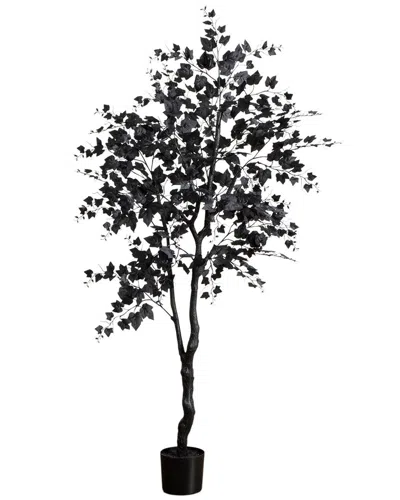 Nearly Natural 6ft. Artificial Halloween Black Maple Tree