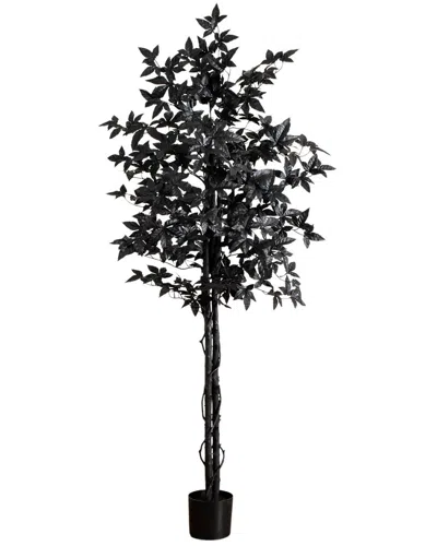 Nearly Natural 6ft. Artificial Halloween Black Maple Tree
