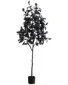 Nearly Natural 6ft. Artificial Halloween Black Oak Tree In Black