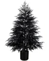 Nearly Natural 6ft. Artificial Halloween Real Touch Black Norfolk Pine  Christmas Tree In Black