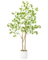 Nearly Natural 6ft Artificial Maple Tree With Planter In Green