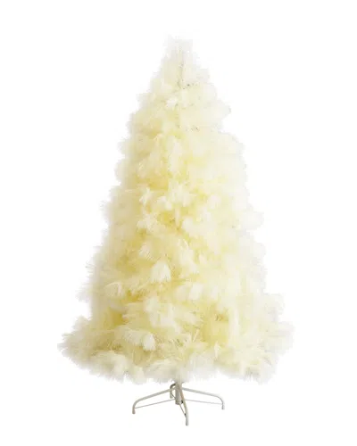Nearly Natural 6ft Artificial Off-white Pampas Grass Christmas Tree