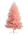 Nearly Natural 6ft. Artificial Pink Pampas Grass Christmas Tree In Pink