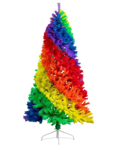 Nearly Natural 6ft. Artificial Rainbow Christmas Tree In Multi