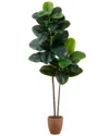 Nearly Natural 6-feet Artificial Rubber Tree In Green