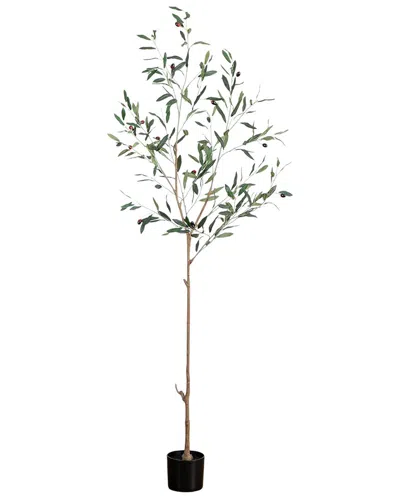 Nearly Natural 6ft Artificial Slim Minimalist Olive Tree In Green