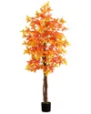 Nearly Natural 6ft. Autumn Deluxe Maple Artificial Fall Tree