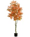 Nearly Natural 6ft. Autumn Sumac Artificial Fall Tree In Orange