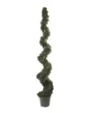 Nearly Natural 6ft Cedar Spiral Silk Tree In Green