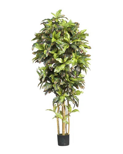 Nearly Natural 6ft Croton Silk Tree In Green
