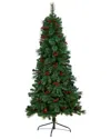Nearly Natural 6ft. Flat Back Montreal Mountain Pine Artificial Christmas Tree In Green