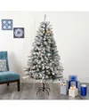 Nearly Natural 6ft. Flocked Rock Springs Spruce Artificial Christmas Tree With 250 Clear Led Lights In Gray