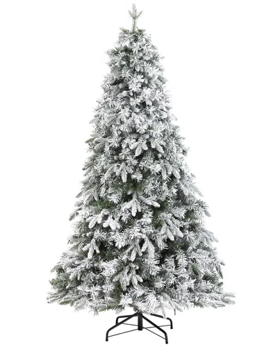 NEARLY NATURAL NEARLY NATURAL 6FT. FLOCKED VERMONT MIXED PINE ARTIFICIAL CHRISTMAS TREE WITH 300 CLEAR LED LIGHTS