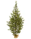 Nearly Natural 6 Foot Fir In Burlap Base With 1243 Bendable Branches And 250 Clear Led Lights Pre-lit Christmas Tre In Green